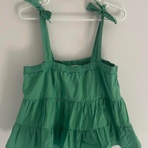 American Eagle Womens Ruffle Lightweight top Adjustable Bow Straps - Size S -